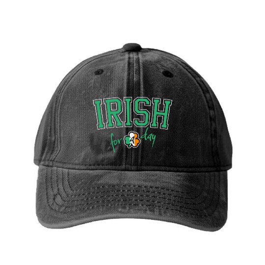 St. Patrick's Day Irish for a Day College Shamrock Washed Denim Baseball Caps