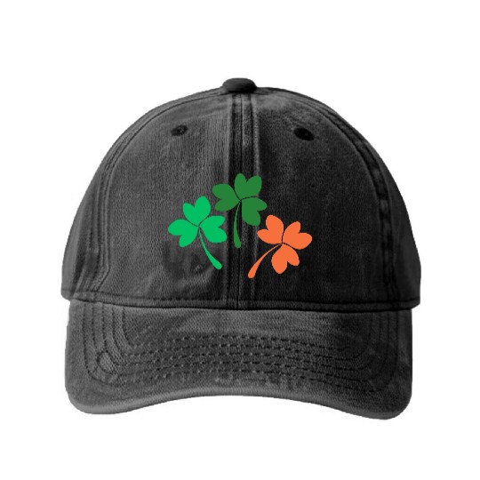 Shamrock design Washed Denim Baseball Caps