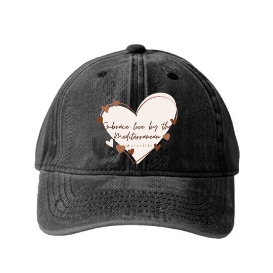Embrace love by the Mediterranean Washed Denim Baseball Caps