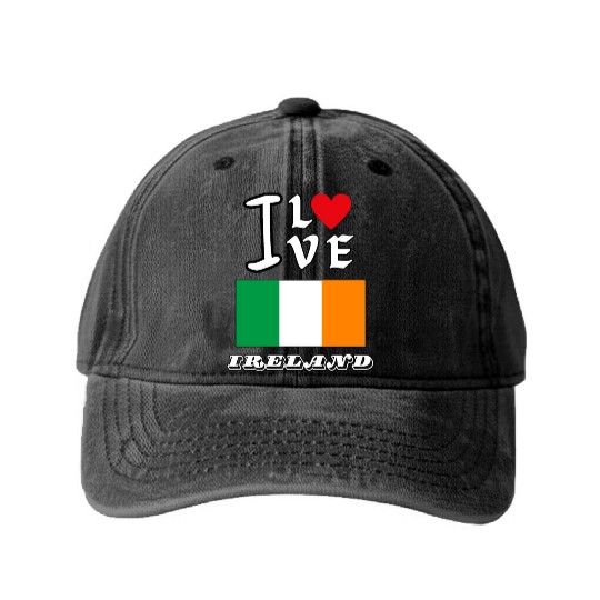 I Love Ireland Washed Denim Baseball Caps