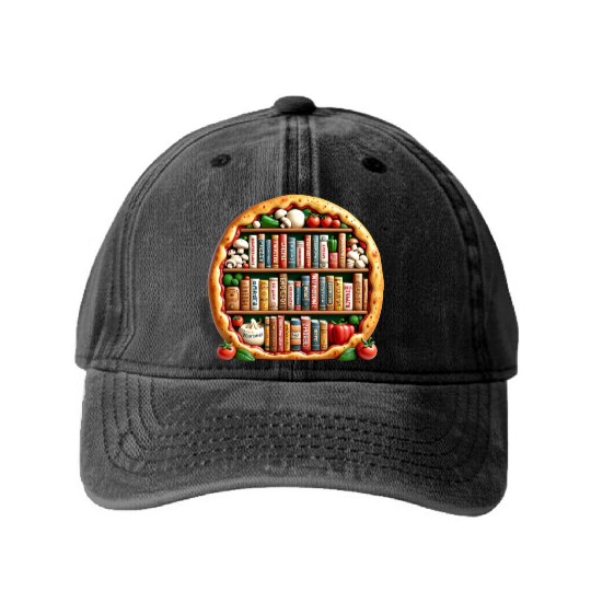 Pizza Words English Teacher Literature Washed Denim Baseball Caps