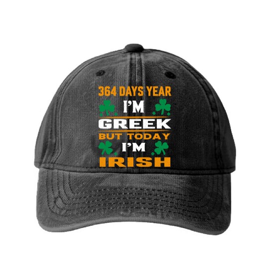 Greek Today, Irish St. Paddy's Washed Denim Baseball Caps