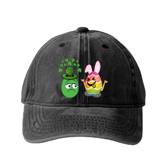 Easter Meets St. Patrick's A Festive Holiday Fusio Washed Denim Baseball Caps