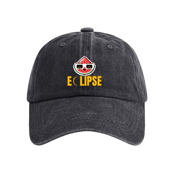 Eclipse Slice: Melon with Attitude! Washed Denim Baseball Caps