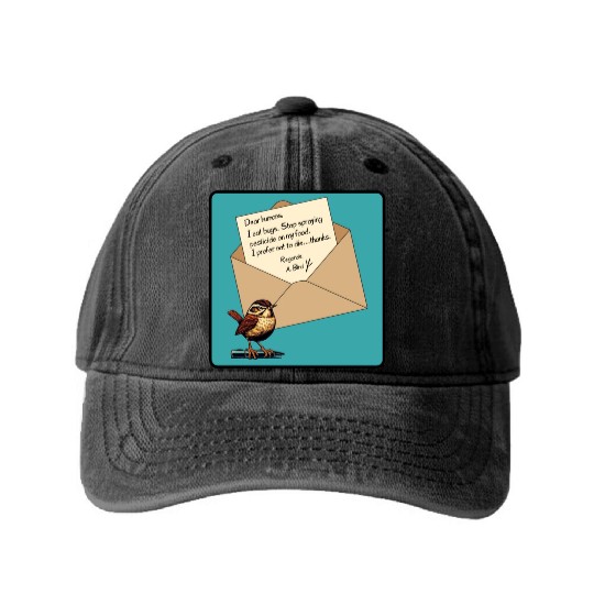 Cute Little Angry Bird Design Washed Denim Baseball Caps