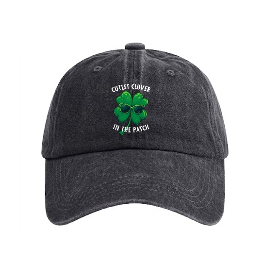 Shamrock Cutest Clover In The Path Washed Denim Baseball Caps