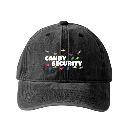 Candy Security Mom Dad Matching Birthday Costume Washed Denim Baseball Caps