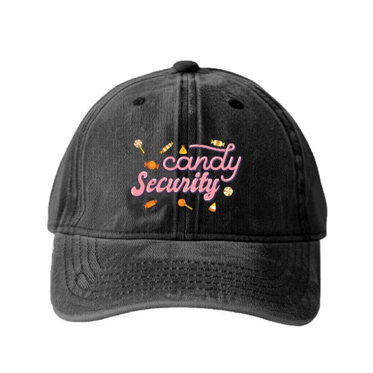 Candy Security Kids Parents Matching Birthday Washed Denim Baseball Caps