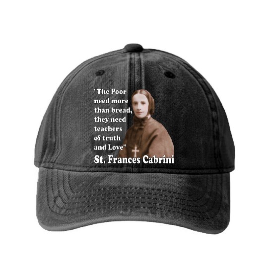 St Frances Cabrini Catholic Saint Washed Denim Baseball Caps
