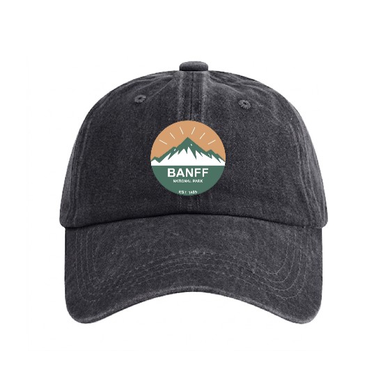 Banff National Park Washed Denim Baseball Caps
