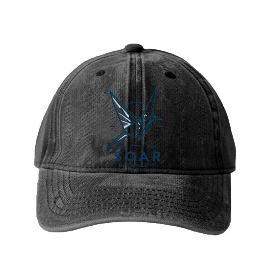 Soar in Simplicity: Origami Crane Mid-Flight Washed Denim Baseball Caps