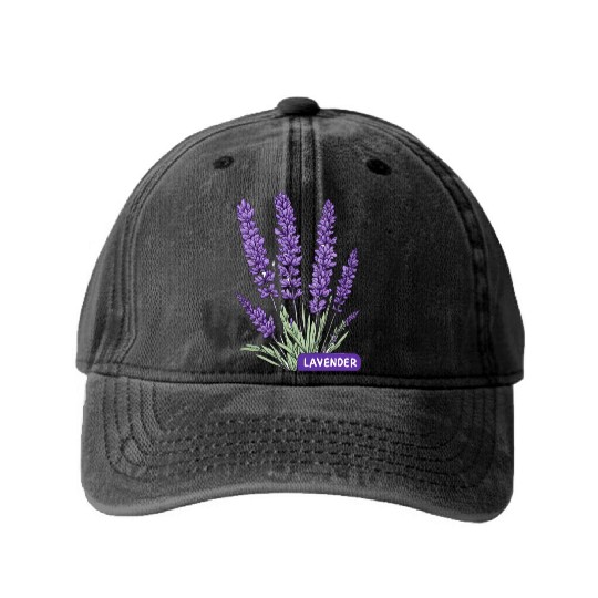 Lavender - Pot Label Washed Denim Baseball Caps