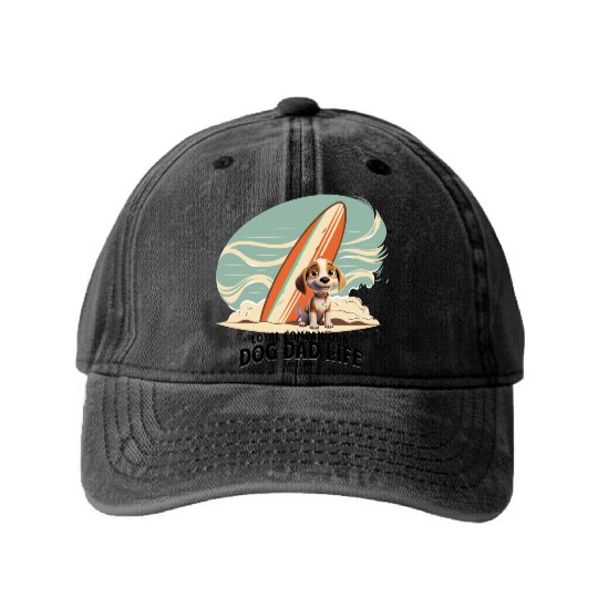 Dog Dad Life Loyal Companions Loyal Love Washed Denim Baseball Caps