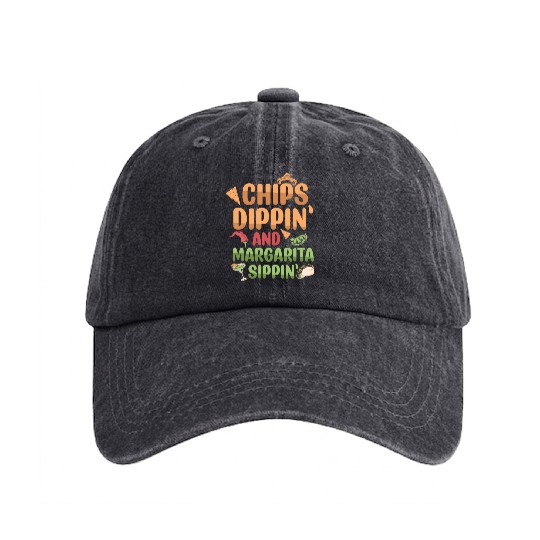 Margarita Sippin' Summer Vibes Washed Denim Baseball Caps