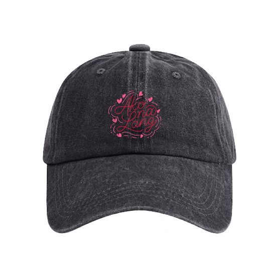 Romantic Reverie: Valentine's Graphics Washed Denim Baseball Caps