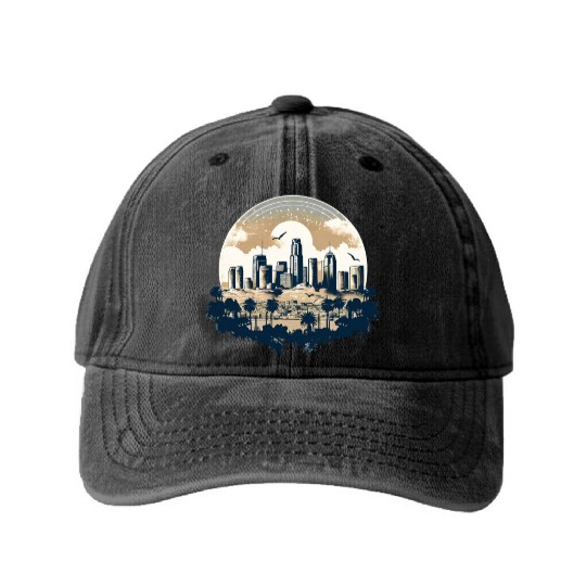 Los Angeles - City of Angels Washed Denim Baseball Caps