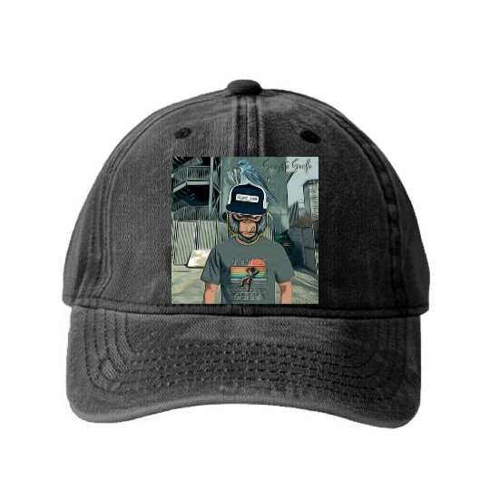 Gangsta Gorilla-Silverback Swanson Gorilla Wear Washed Denim Baseball Caps