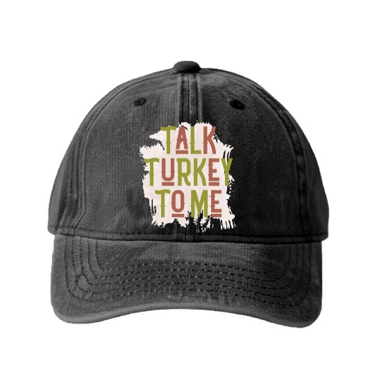 Talk Turkey to Me Washed Denim Baseball Caps