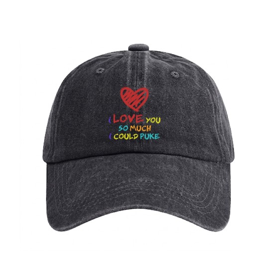 Valentine's day joke Washed Denim Baseball Caps