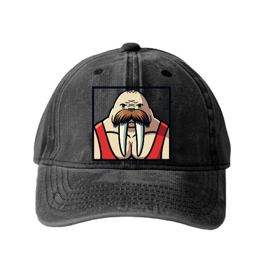 Walrus Wrestler Washed Denim Baseball Caps