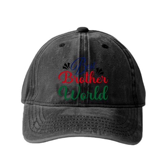 Love For Brother ! Happy Brother Day Washed Denim Baseball Caps