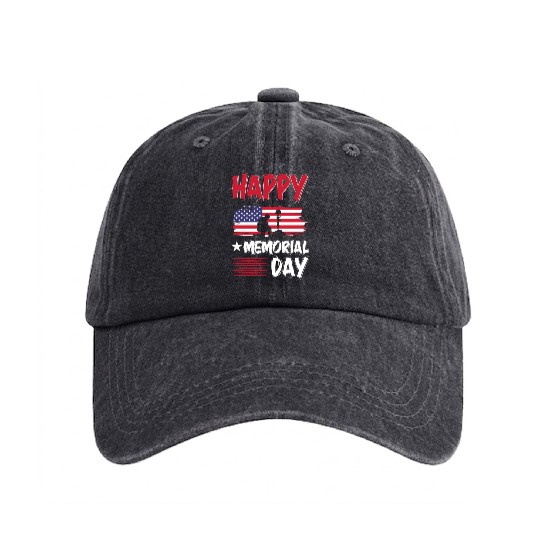 Memorial day Washed Denim Baseball Caps