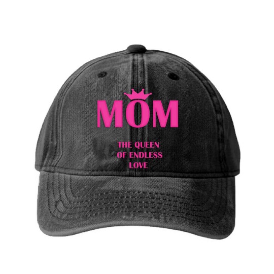 Mothers day quote Washed Denim Baseball Caps
