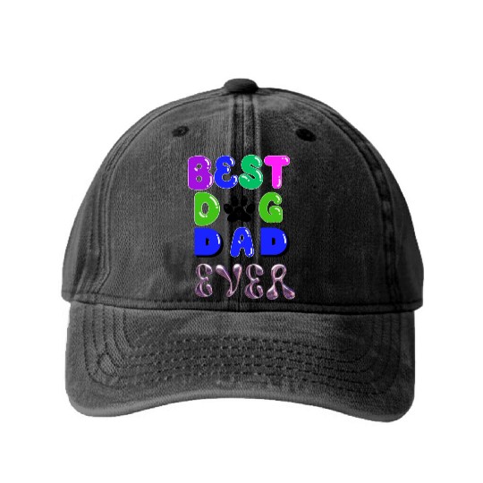 Best dog dad ever Washed Denim Baseball Caps