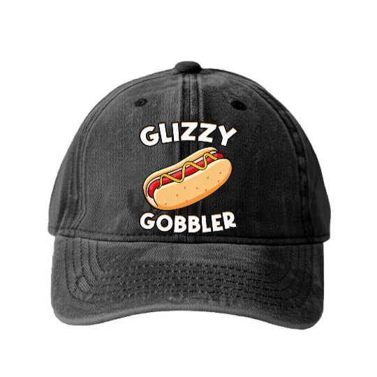 Hot Dog Glizzy Gobbler Number One Glizzy Gladiator Washed Denim Baseball Caps