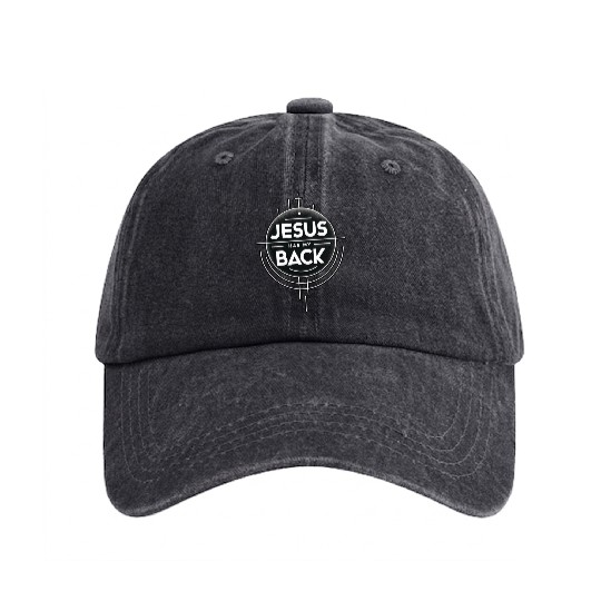 Jesus Has My Back 19 Washed Denim Baseball Caps