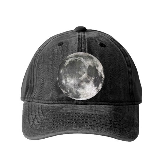 Cool Full Moon - Solar Eclipse, Moon Phases Totali Washed Denim Baseball Caps
