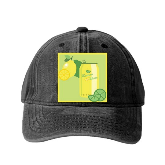 Lemon Lime Soda Washed Denim Baseball Caps