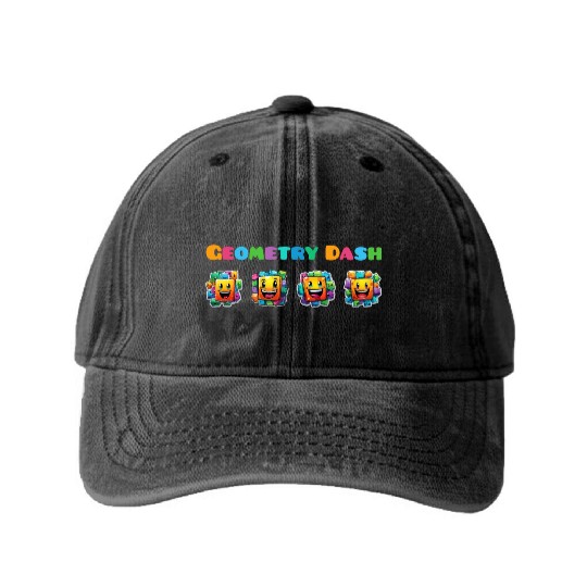 Geometry dash Washed Denim Baseball Caps