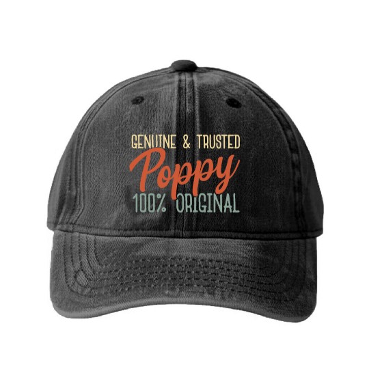 Poppy Genuine Trusted Original Washed Denim Baseball Caps