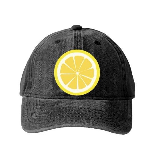 Citrus - Fruits - Orange - Lime - Grapefruit Washed Denim Baseball Caps