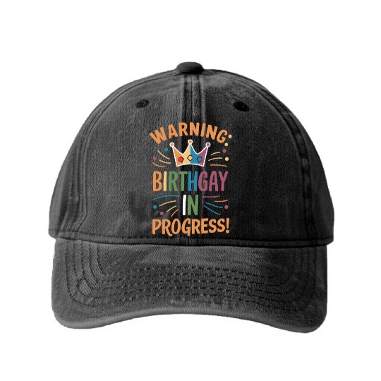 Birthgay Gay Pride Flag Pride Month Equal Rights Washed Denim Baseball Caps