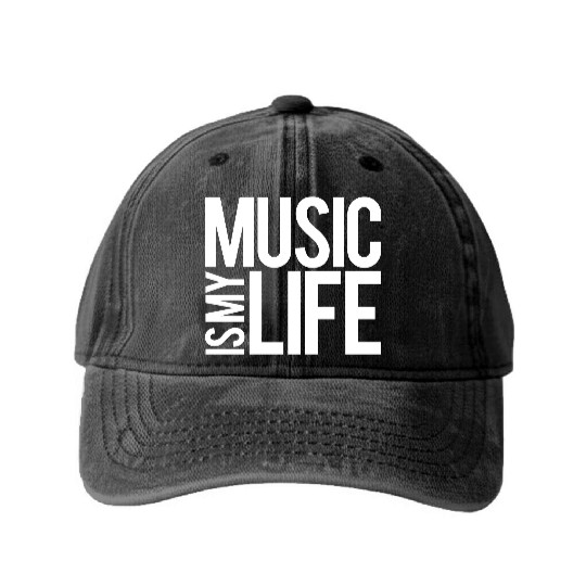 Music Is My Life Party Club Concert Sound Love Washed Denim Baseball Caps