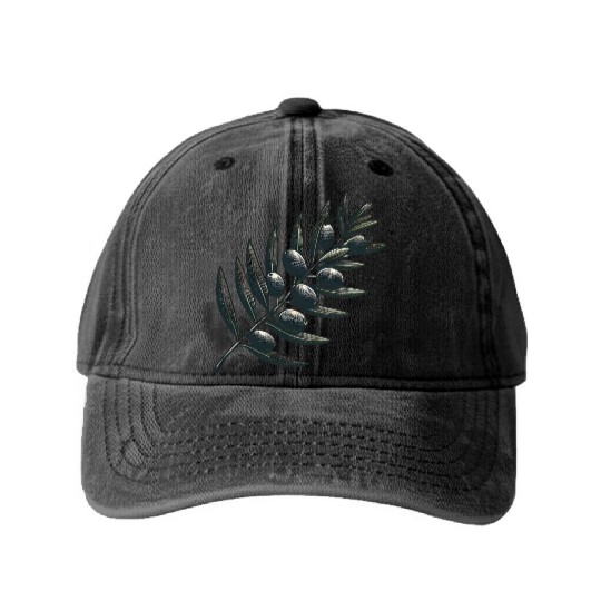 An olive Branch Washed Denim Baseball Caps
