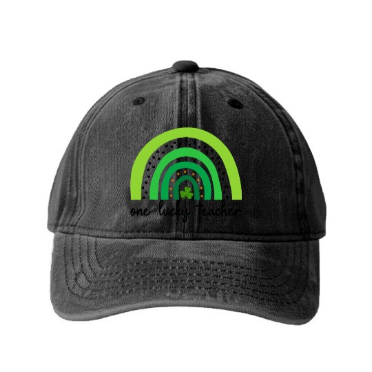 One Lucky Shamrock Teacher St Patrick’s Day Apprec Washed Denim Baseball Caps