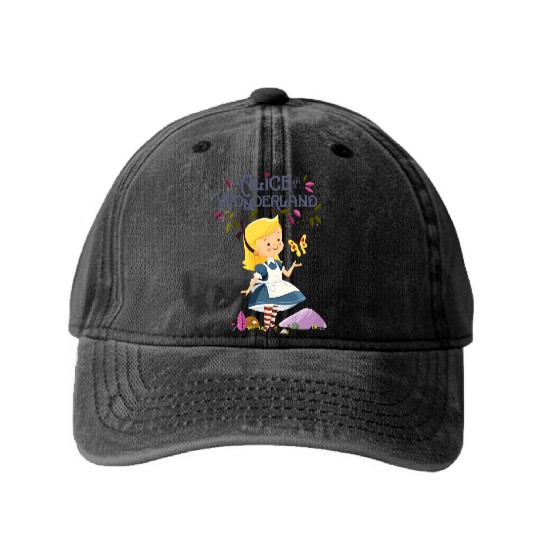 Alice in Wonderland Washed Denim Baseball Caps