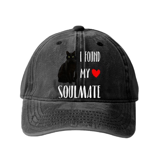 I Found My Soulmate Bombay Cat Lover Best Friend Washed Denim Baseball Caps