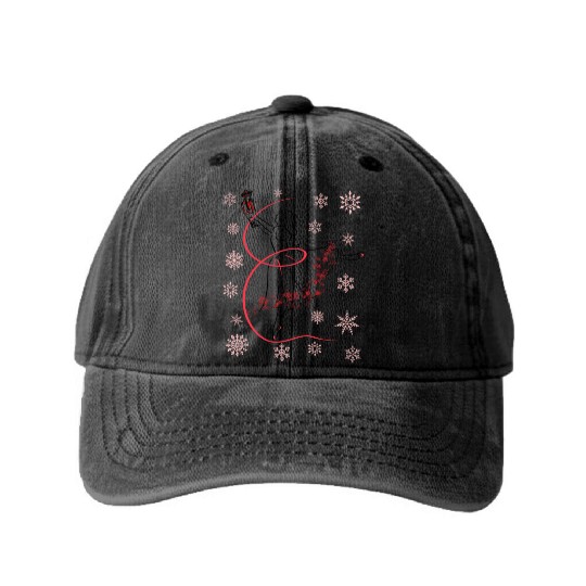 The Nutcracker Ballet and Clara Christmas Holiday Washed Denim Baseball Caps