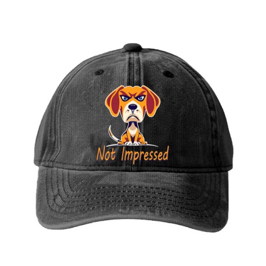 Not Impressed beagle Washed Denim Baseball Caps