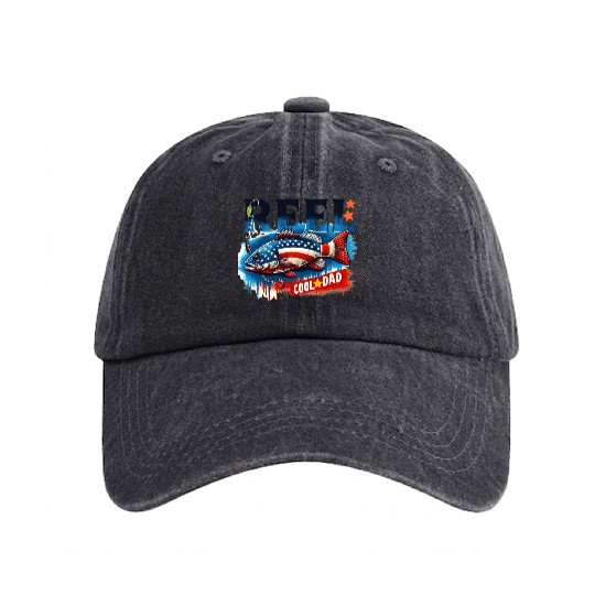 Reel Cool Dad Washed Denim Baseball Caps