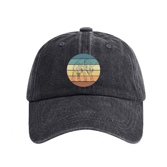 Retro Elephant Spirit Adventure Awaits You Washed Denim Baseball Caps