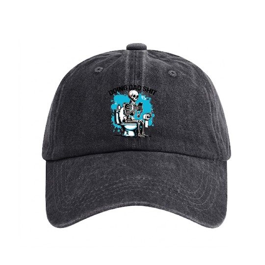 DOING DAD SHIT , funny Father's day quote Washed Denim Baseball Caps