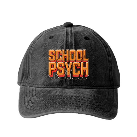 School Psych Counseling Psychology Teacher Psych Washed Denim Baseball Caps