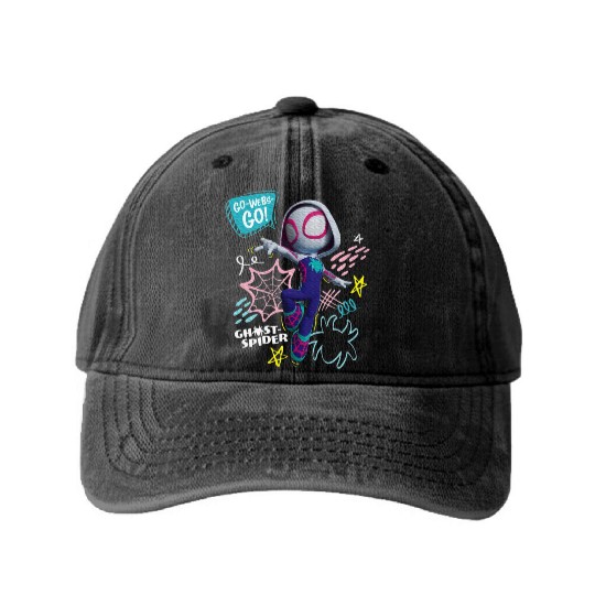 Marvel Spidey And His Amazing Friends Ghost Spider Washed Denim Baseball Caps