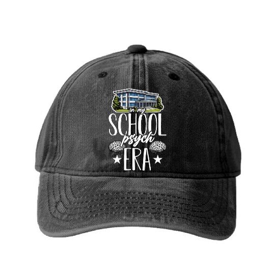 School Psych In My School Psych Psychology Teacher Washed Denim Baseball Caps