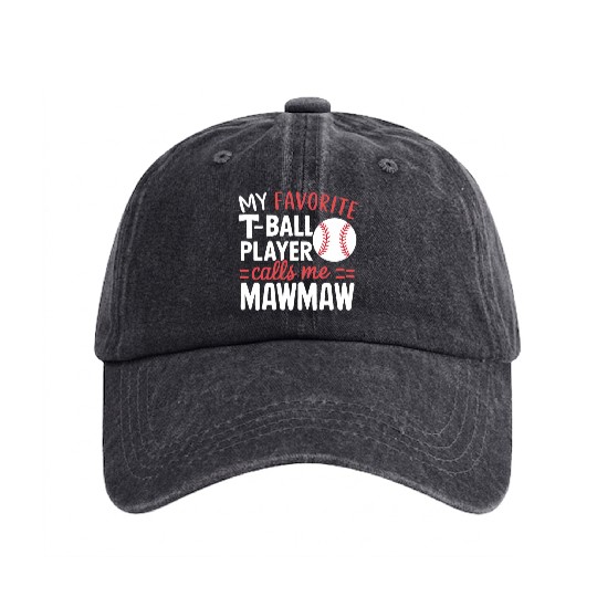 Baseball Grandma Grandmother Grandparents Day Washed Denim Baseball Caps